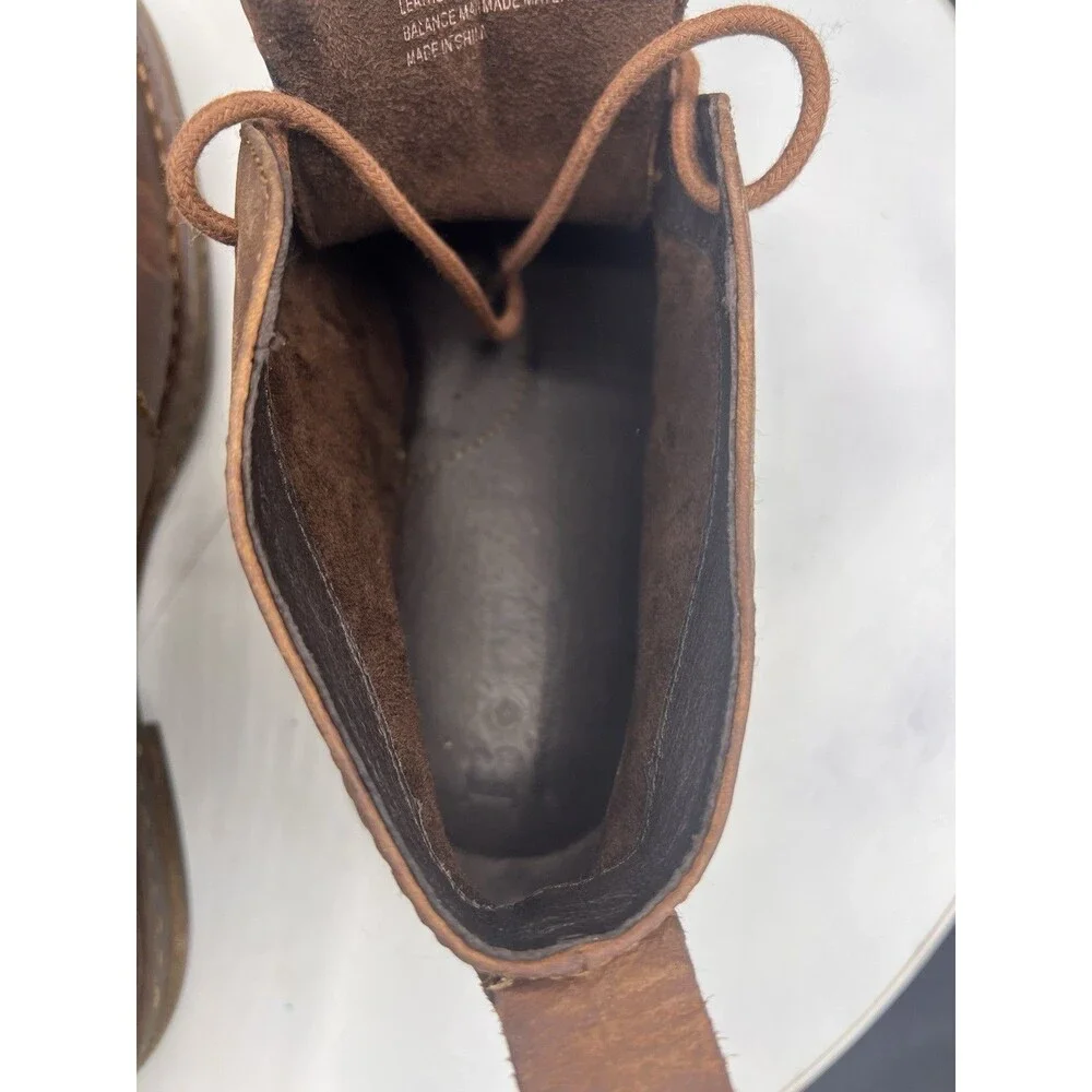 Born Men's Brown Leather Chukka Ankle Boots Lace-Up Round Toe 8M